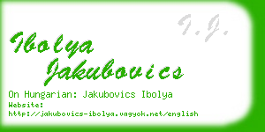 ibolya jakubovics business card